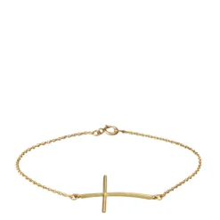18K Gold Fine Cross Bracelet