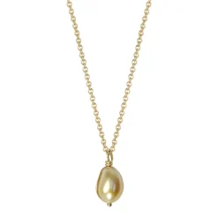 18K Gold Golden South Sea Keshi Pearl Pendant