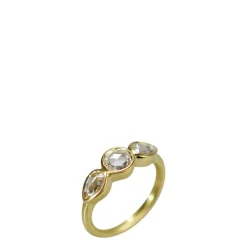 18K Gold Large Pear Shaped Rosecut Ring