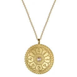 18K Gold Large Ritual Bell Pendant with Diamond