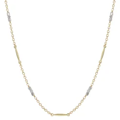 18K Gold Lure Necklace with Grey Diamonds