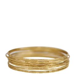 18K Gold Moroccan Bangles (Set of 7)