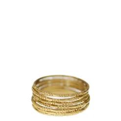 18K Gold Moroccan Rings (Set of 7)