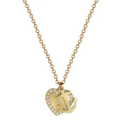 18K Gold New York Presbyterian Heart and Anchor Pendant with Diamonds