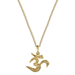 18K Gold Om Pendant with Pav̩é Diamonds
