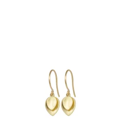 18K Gold Small Double Lotus Petal Earrings