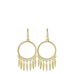 18K Gold Small Dream Catcher Earrings