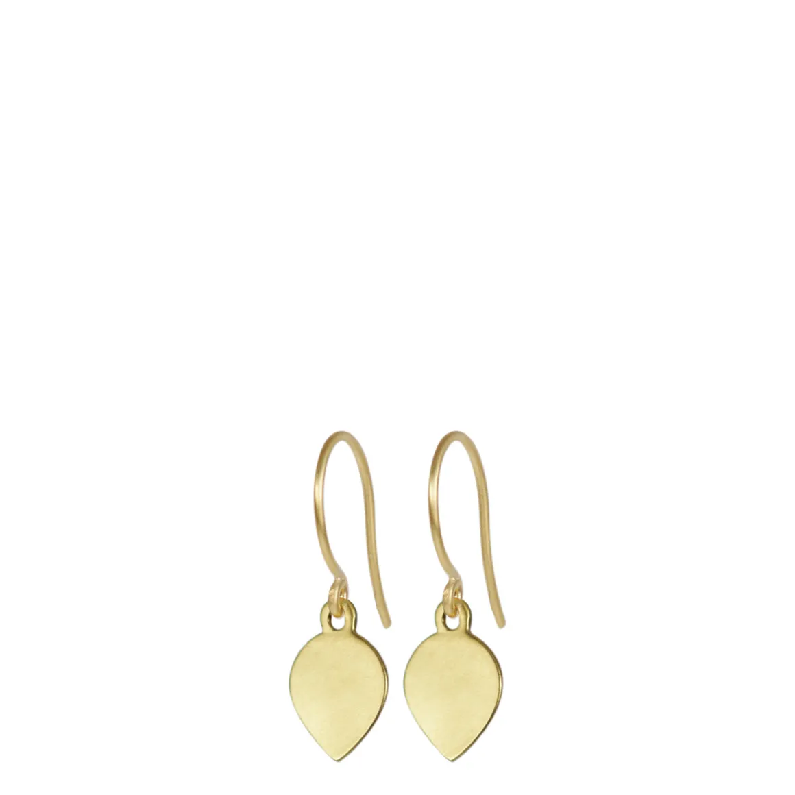 18K Gold Small Flat Lotus Petal Earrings