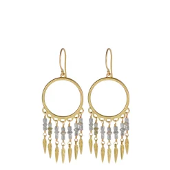18K Gold Small Grey Diamond Dream Catcher Earrings