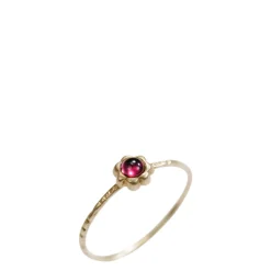 10K Gold Star Flower Ring with Garnet