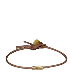 Men's 10K Gold Fine Love Bead Bracelet on Natural Cord