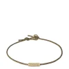 Men's 10K Gold Tibetan Love Tube Bead Bracelet on Natural Cord
