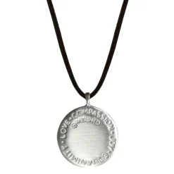 Men's Sterling Silver 4 Immeasurables Pendant on Black Cord