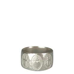 Men's Sterling Silver Charity, Hope & Faith Hammered Wide Band