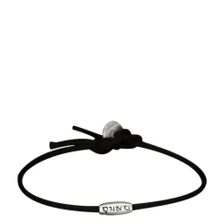 Men's Sterling Silver Fine Love Bead Bracelet on Black Cord