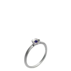 Sterling Silver Buttercup Ring with Iolite