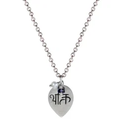 Sterling Silver Devotion Pendant with Iolite and Pearl Beads