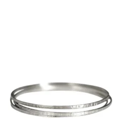 Sterling Silver Flattened Bangles (Set of 3)