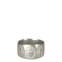 Sterling Silver Heart & Anchor Wide Band