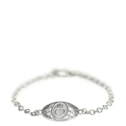 Sterling Silver Heart with Flames Bracelet