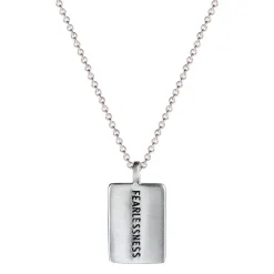 Sterling Silver Joyful Heart Foundation Fearlessness Tag on Chain