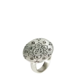 Sterling Silver Large Chakra Flower Ring
