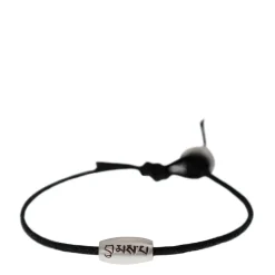 Sterling Silver Large Love Bead Bracelet on Black Cord