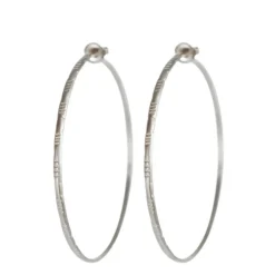 Sterling Silver Large Moroccan Endless Hoop Earrings