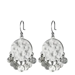 Sterling Silver Medium Hammered Disc Earrings