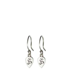 Sterling Silver Om Teardrop Earrings