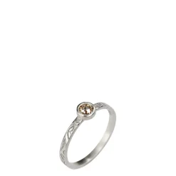 Sterling Silver Paisley Band with Diamond