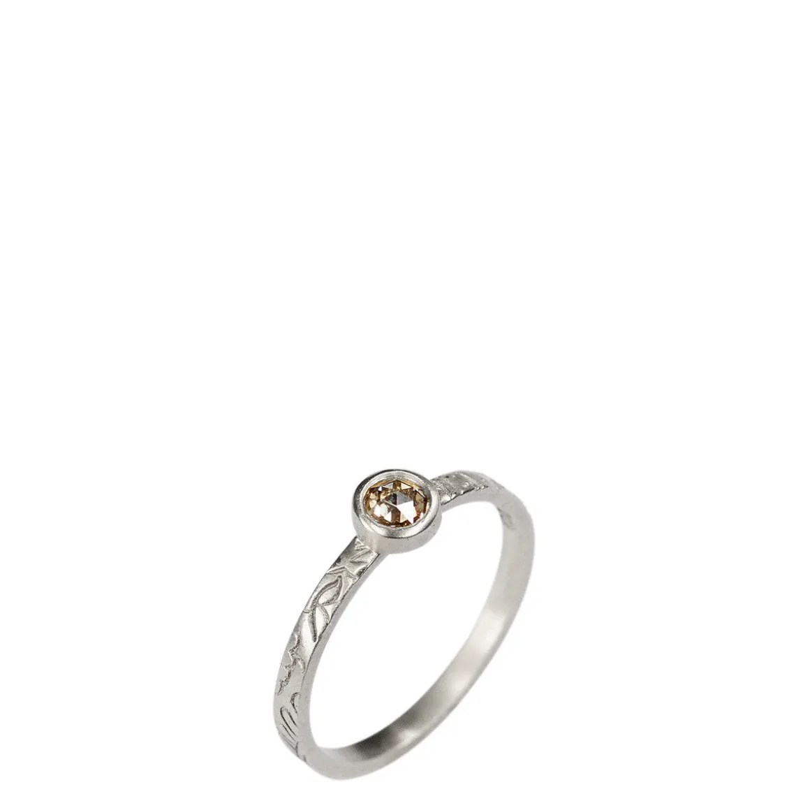 Sterling Silver Paisley Band with Diamond