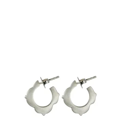 Sterling Silver Small Lotus Hoop Earrings