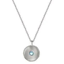 Sterling Silver Strength is Having a Graceful Life Pendant with Sky Blue Topaz