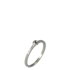 Sterling Silver Thin Paisley Band with Diamond