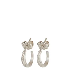 Sterling Silver Tiny Carved Hoop Earrings