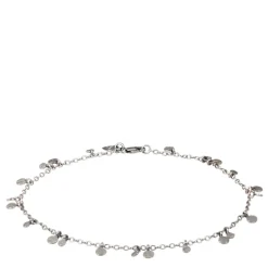 Sterling Silver Tiny Hammered Disc Anklet