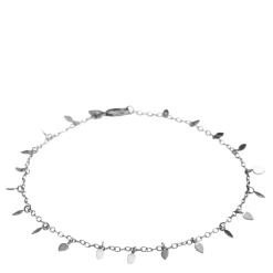 Sterling Silver Tiny Petal Anklet